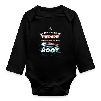 Ich Muss Nur Auf Mein Boot für einen - Baby Bio-Langarm-Body - Schwarz - Vorne