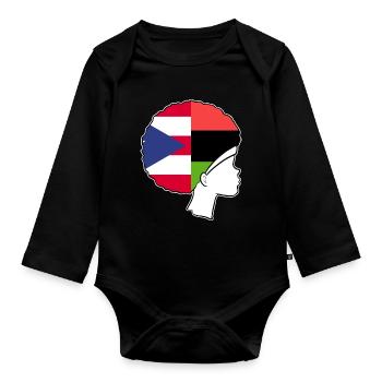 Afro Latina - Body Bébé bio manches longues - noir - Devant