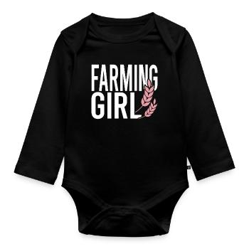 Farming Girl - Baby Bio-Langarm-Body - Schwarz - Vorne