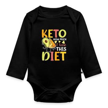 Keto Know How Much I Love This Diet für einen - Baby Bio-Langarm-Body - Schwarz - Vorne