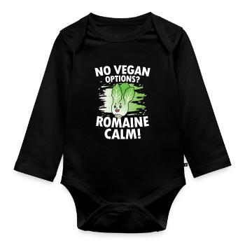 No Vegan Options Romaine Calm für Veganer und - Baby Bio-Langarm-Body - Schwarz - Vorne