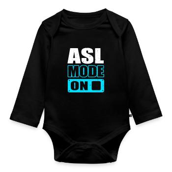 Langue des signes ASL sourd - Body Bébé bio manches longues - noir - Devant
