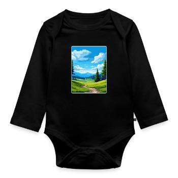 Schwarzwald Deutschland Reiseposter Souvenir WPA - Baby Bio-Langarm-Body - Schwarz - Vorne