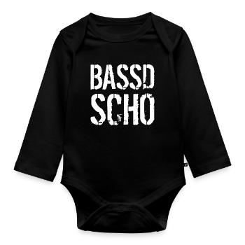 Bassd scho - Baby Bio-Langarm-Body - Schwarz - Vorne