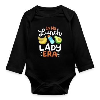 Mittagessen Schule Cafeteria Mitarbeiter - Baby Bio-Langarm-Body - Schwarz - Vorne