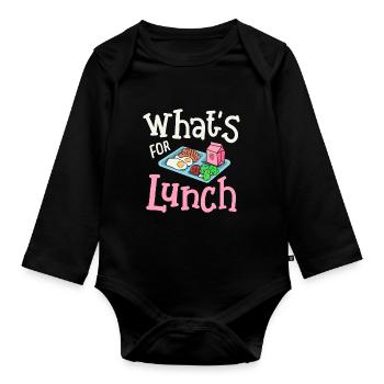 Mittagessen Cafeteria Crew - Baby Bio-Langarm-Body - Schwarz - Vorne