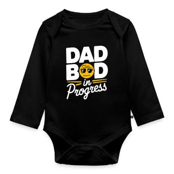 Husband of the gods - daddy jokes - Organic Longsleeve Baby Bodysuit - black - Front