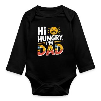 Husband of the gods - daddy jokes - Organic Longsleeve Baby Bodysuit - black - Front