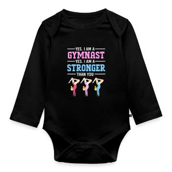 Gymnasts Athletics Gymnastics - Organic Longsleeve Baby Bodysuit - black - Front