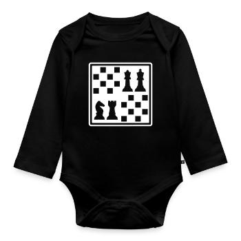 Chess - Organic Longsleeve Baby Bodysuit - black - Front