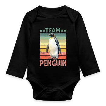 PInguin Emperor Penguin - Organic Longsleeve Baby Bodysuit - black - Front