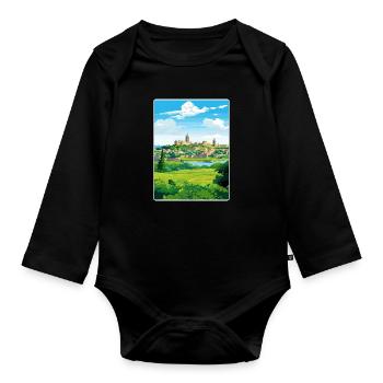 Avignon Frankreich Reise Poster Souvenir Malerei WPA - Baby Bio-Langarm-Body - Schwarz - Vorne
