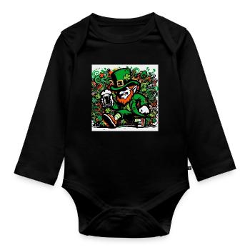 Leprechaun Ireland - Organic Longsleeve Baby Bodysuit - black - Front