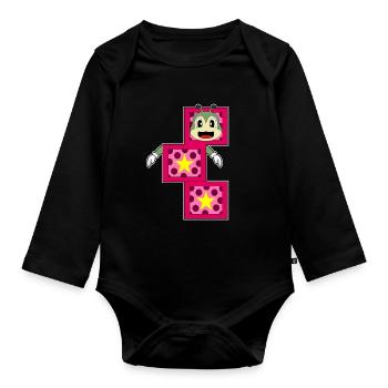 Magie du sorcier chenille - Body Bébé bio manches longues - noir - Devant
