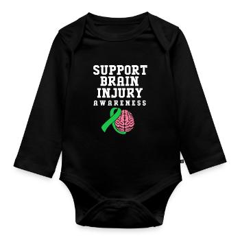 Traumatic brain injury - Organic Longsleeve Baby Bodysuit - black - Front