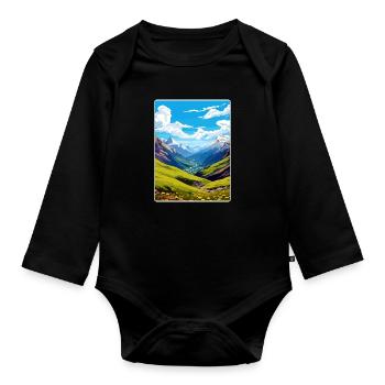 Stilfser Joch Italien Reise Poster Souvenir Malerei WPA - Baby Bio-Langarm-Body - Schwarz - Vorne