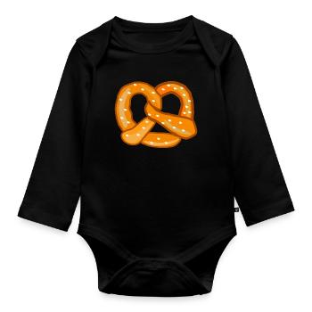 Pretzel - Organic Longsleeve Baby Bodysuit - black - Front