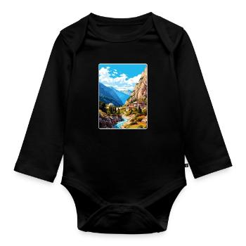 Samaria Schlucht Reise Poster Souvenir Malerei WPA - Baby Bio-Langarm-Body - Schwarz - Vorne