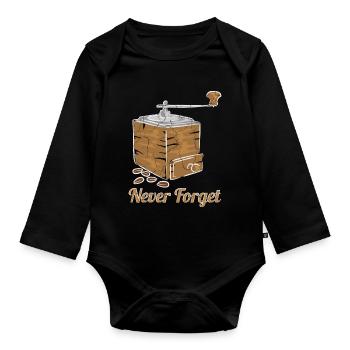 Moulin à café pour moudre le café - Body Bébé bio manches longues - noir - Devant