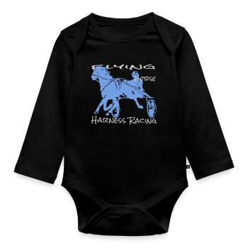 Traber trabrennen - Baby Bio-Langarm-Body - Schwarz - Vorne
