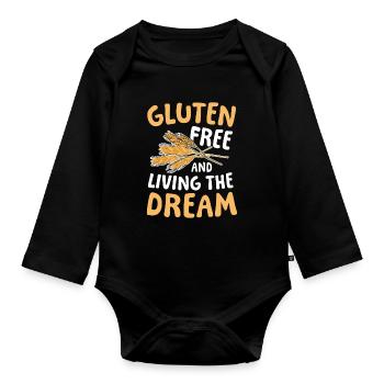 Gluten-free and living the dream - Baby Bio-Langarm-Body - Schwarz - Vorne