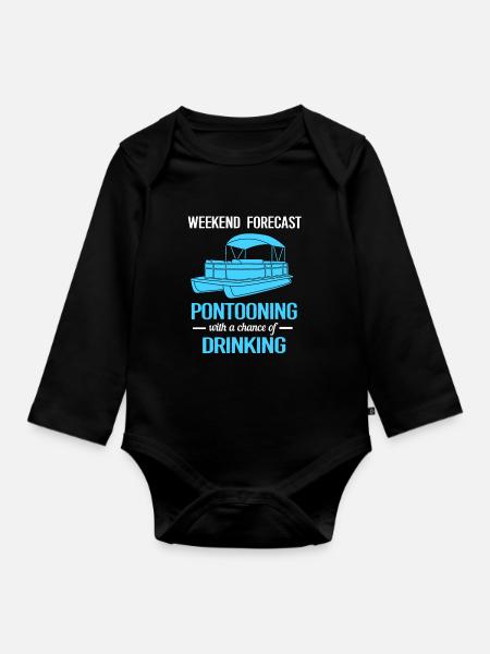 Pontonboot Boot Boote - Baby Bio-Langarm-Body - Schwarz