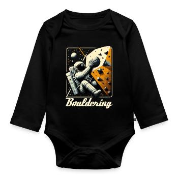 Bouldern Astronaut Raumfahrer Geschenk - Baby Bio-Langarm-Body - Schwarz - Vorne