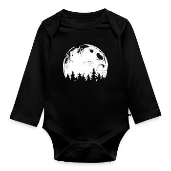 Forest Moon Tree Space Space Symbol Logo icon - Organic Longsleeve Baby Bodysuit - black - Front