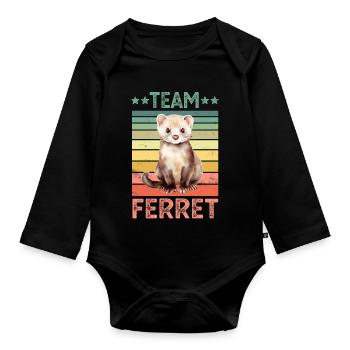 Frettchen - Baby Bio-Langarm-Body - Schwarz - Vorne