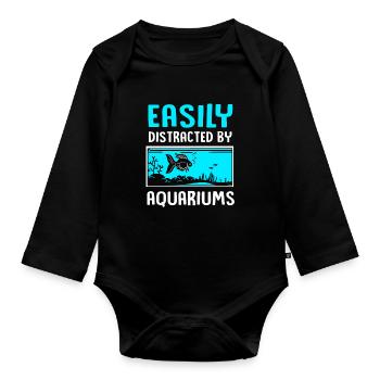 Aquarium Aquarist - Baby Bio-Langarm-Body - Schwarz - Vorne