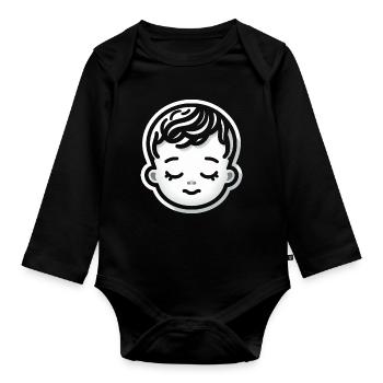 Baby Kopf Schlaf - Baby Bio-Langarm-Body - Schwarz - Vorne