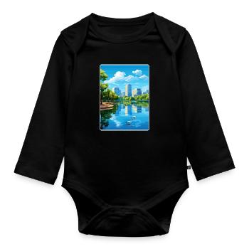 Orlando Beach Florida City Travel Poster Souvenir - Organic Longsleeve Baby Bodysuit - black - Front