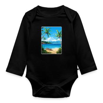 Phuket Thailand Thailand Reise Poster Souvenir WPA - Baby Bio-Langarm-Body - Schwarz - Vorne
