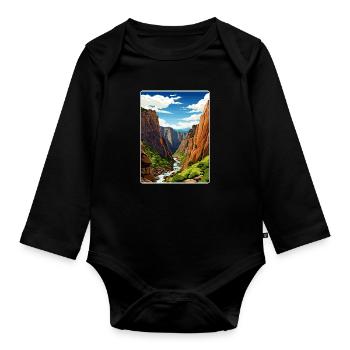 Black Canyon National Park Colorado Travel Poster - Organic Longsleeve Baby Bodysuit - black - Front