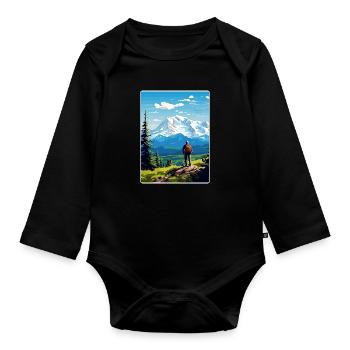 Parc national de Denali Affiche de voyage Souvenir WPA - Body Bébé bio manches longues - noir - Devant