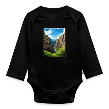 Black Canyon National Park Colorado Travel Poster - Organic Longsleeve Baby Bodysuit - black - Front
