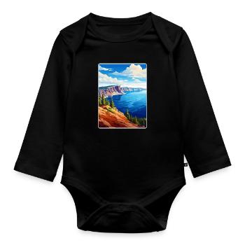 Affiche de voyage du parc national des Great Smoky Mountains - Body Bébé bio manches longues - noir - Devant