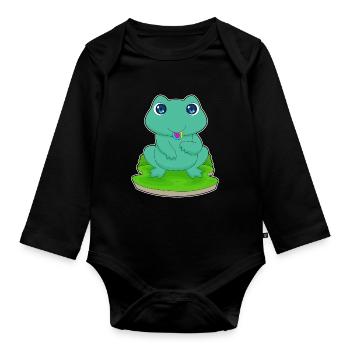 Frosch Lutscher - Baby Bio-Langarm-Body - Schwarz - Vorne