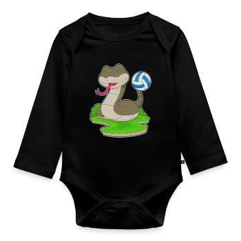 serpent joueur de volley-ball volley-ball - Body Bébé bio manches longues - noir - Devant