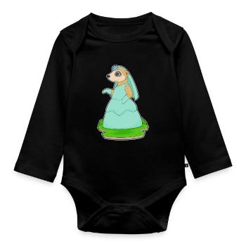 Suricate Voile de mariée Mariage - Body Bébé bio manches longues - noir - Devant