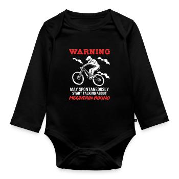 Mountain biking Mountain biking Mountain bikers - Organic Longsleeve Baby Bodysuit - black - Front