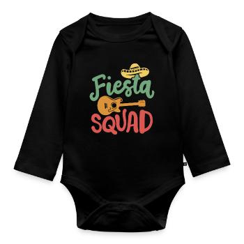 Cinco de Mayo Fiesta mexikanische Party - Baby Bio-Langarm-Body - Schwarz - Vorne
