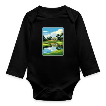 Augusta Golf Course Vintage Voyage Poster Souvenir - Body Bébé bio manches longues - noir - Devant