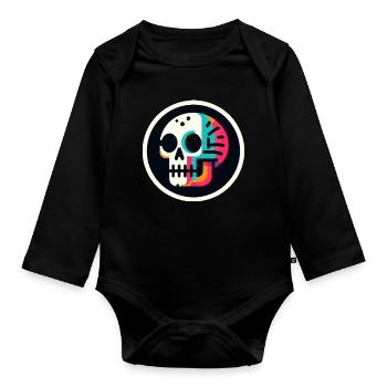 Skeleton colorful - Organic Longsleeve Baby Bodysuit - black - Front