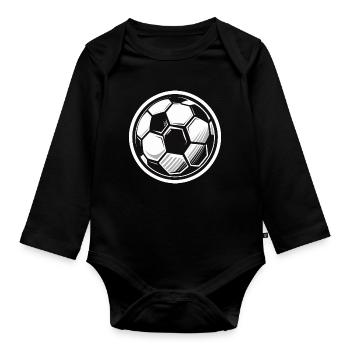 Soccer - Organic Longsleeve Baby Bodysuit - black - Front