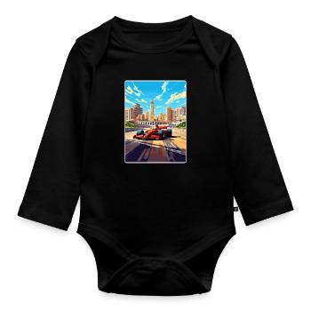 Baku Circuit Motorsport Race Azerbaijan Travel WPA - Organic Longsleeve Baby Bodysuit - black - Front