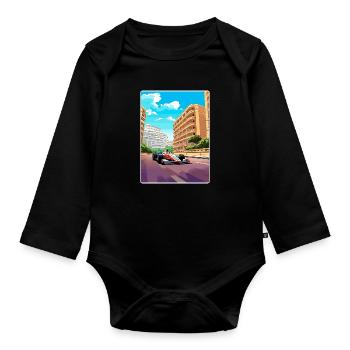 Monte Carlo Circuit Motorsport Race Monaco Race - Organic Longsleeve Baby Bodysuit - black - Front