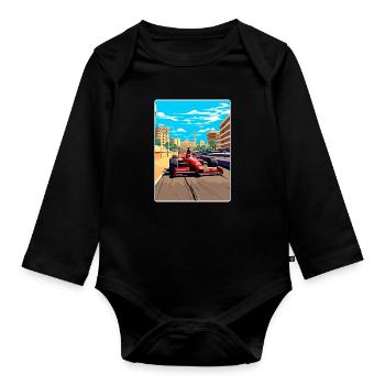 Barcelona Circuit Motorsport Rennen Spanien Reisen WPA - Baby Bio-Langarm-Body - Schwarz - Vorne