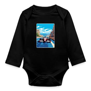 Monte Carlo Circuit Motorsport Race Monaco Race - Organic Longsleeve Baby Bodysuit - black - Front