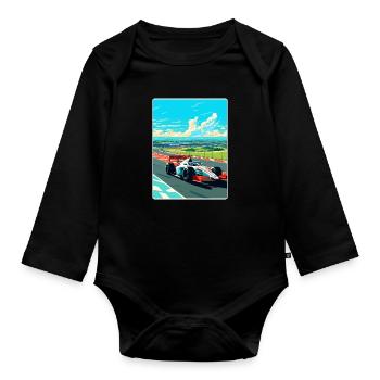 Magny Cours Circuit Motorsport Race Frankreich Reisen - Baby Bio-Langarm-Body - Schwarz - Vorne